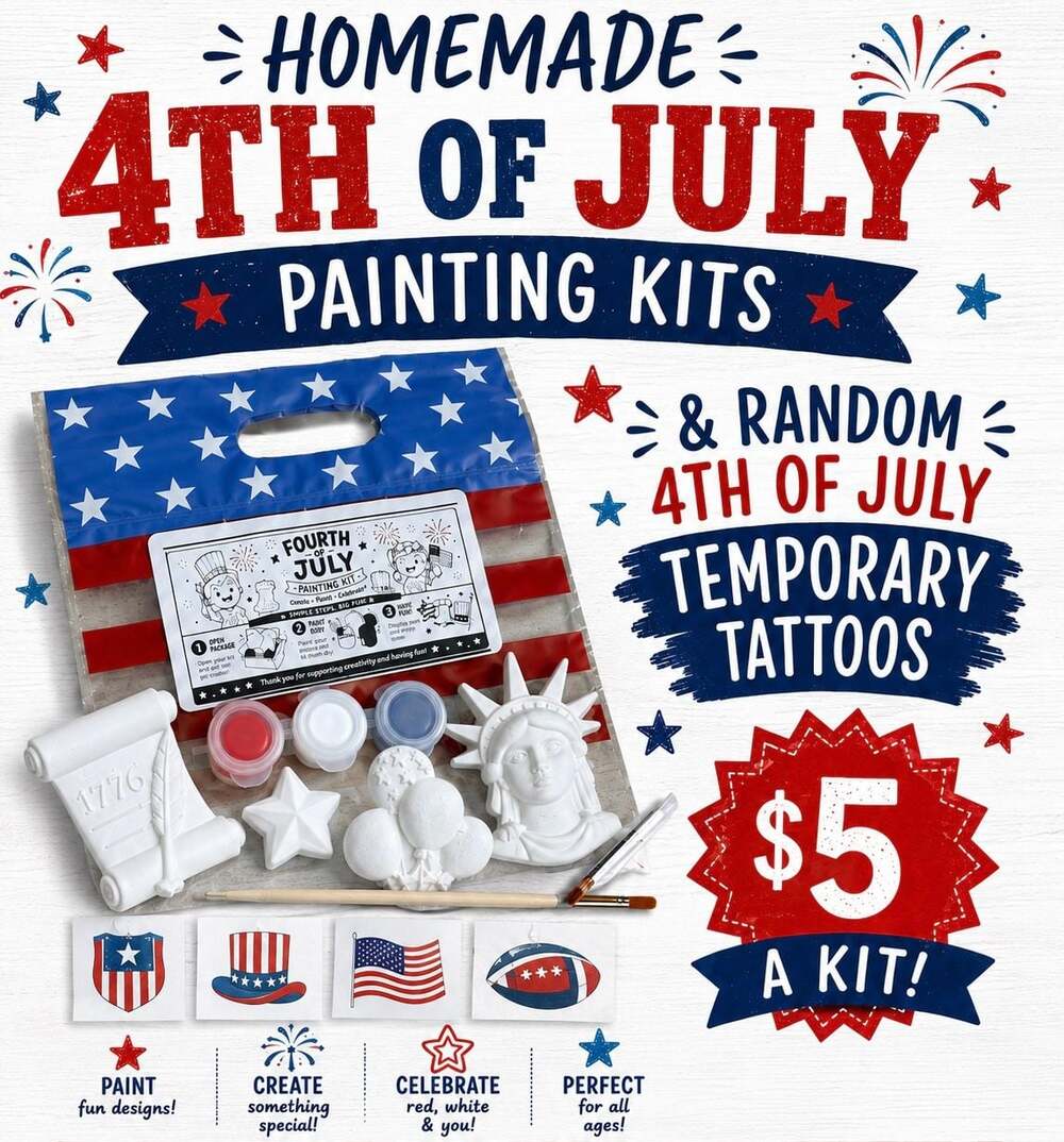 Homemade 4th of July Painting Kit with Temporary Tattoos